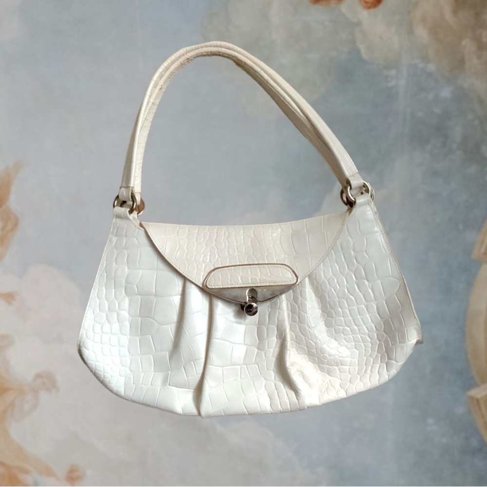 Preowned Furla shoulder white bag